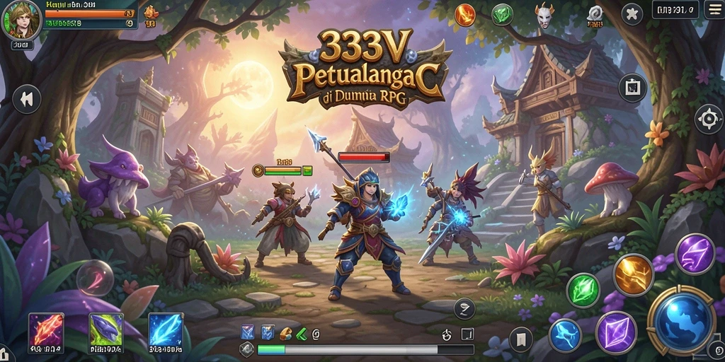 Tampilan gameplay 333V yang penuh aksi dan strategi RPG.
