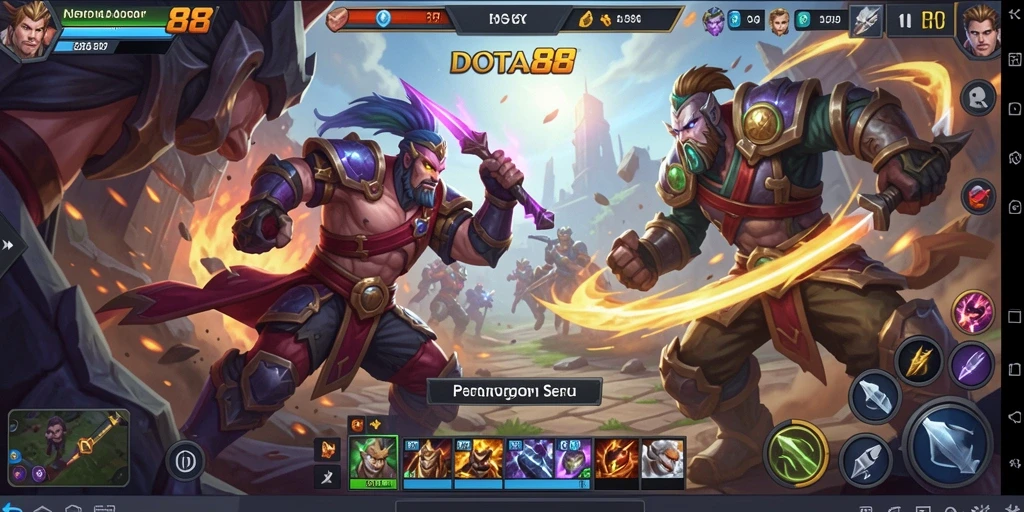 Screenshot DOTA88 menunjukkan aksi pertempuran yang seru dan mendebarkan.