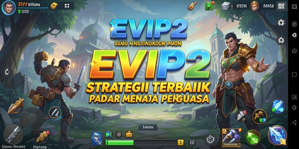 Screenshot gameplay EVIP2 menampilkan pertempuran kerajaan yang epik.