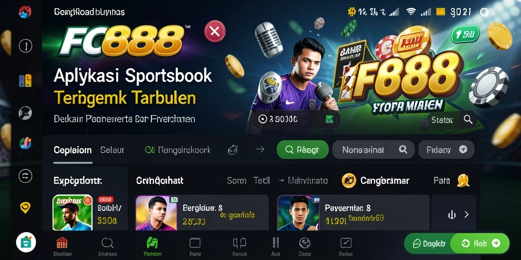 Tampilan antarmuka aplikasi FC888 saat memasang taruhan olahraga.
