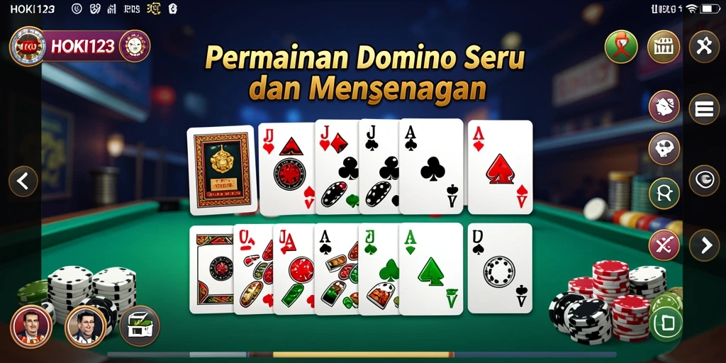 Screenshot gameplay HOKI123 yang menunjukkan aksi seru permainan Domino.
