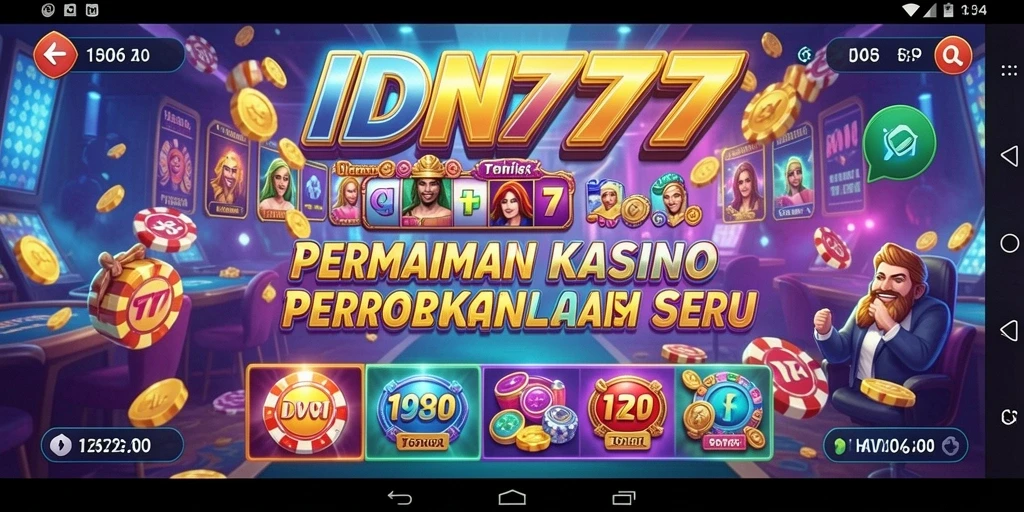 Tampilan gameplay IDN777 dengan suasana kasino yang menarik.