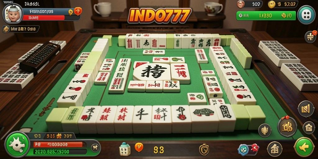 Tampilan gameplay INDO777 yang seru dan menarik saat bermain Mahjong.