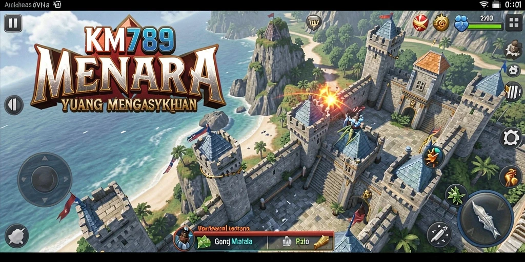 Tampilan gameplay menara pertahanan yang seru dan menantang.