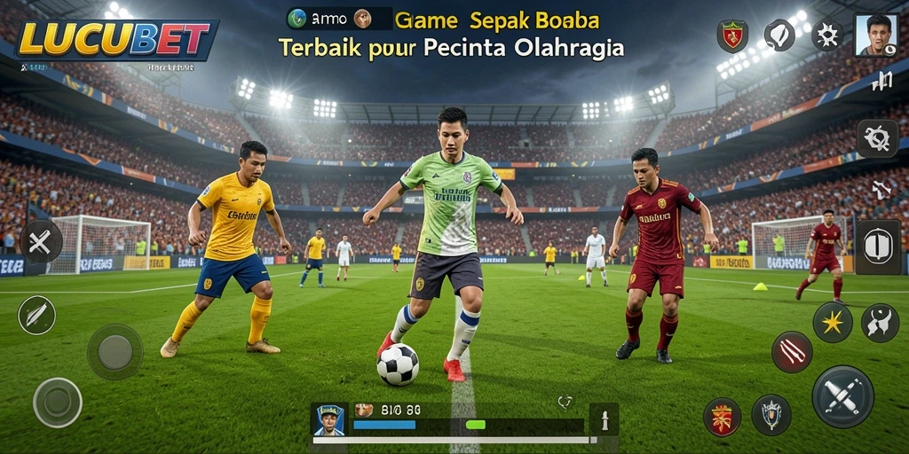 Screenshoot gameplay LUCUBET yang menampilkan aksi seru dalam sepak bola.