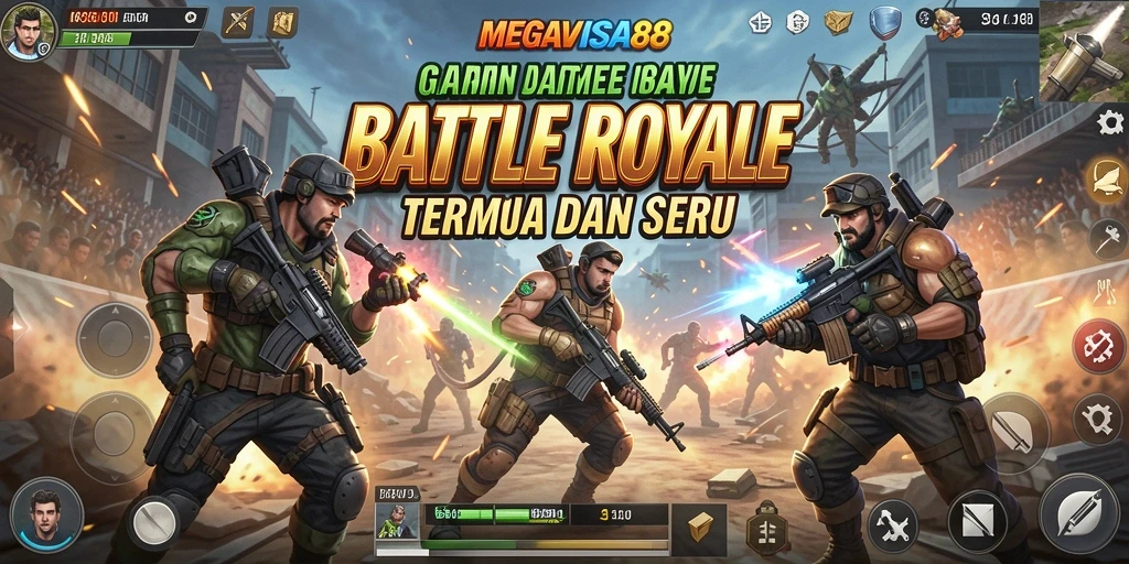 Gameplay intens dan seru dalam MEGAVISA88 Battle Royale.