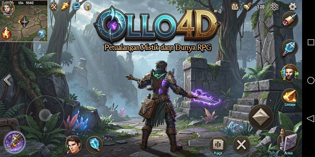 Tangkapan layar gameplay OLLO4D menampilkan pertempuran epik di dunia RPG.