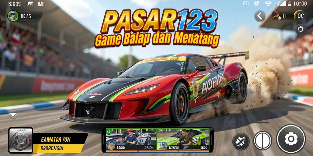 Tampilan gameplay PASAR123 yang menegangkan dan seru di dunia balap.