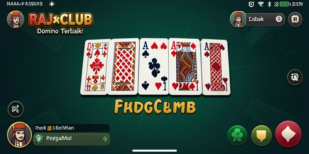 Tampilan utama RAJACLUB yang menarik dengan gameplay Domino yang seru.