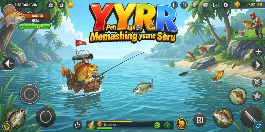 Tangkapan ikan nyata dalam gameplay YYRR yang mendebarkan.